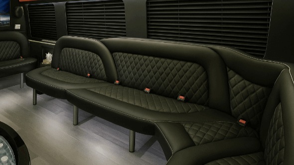 Interior of Charter Bus Company Elgin's 14 Passenger Sprinter Limousine in Elgin