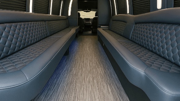 Interior of Charter Bus Company Kenosha's 20 Passenger Party Bus in Kenosha