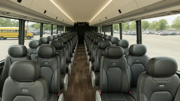 Interior of Charter Bus Company Madison's 25 Passenger Mini Bus in Madison