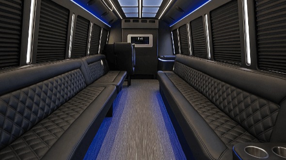 Interior of Charter Bus Company Oshkosh's 28 Passenger Party Bus in Oshkosh