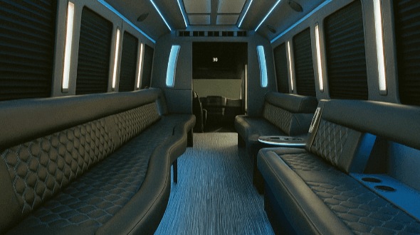 Interior of Charter Bus Company Racine's 28 Passenger Party Bus in Racine