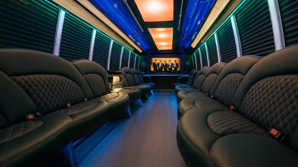 28 passenger party bus interior