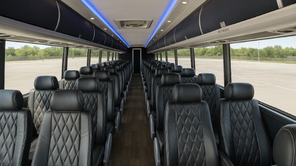 Interior of Charter Bus Company Madison's 40 Passenger Charter Bus in Madison