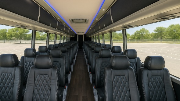 Interior of Charter Bus Company Madison's 44 Passenger Charter Bus in Madison