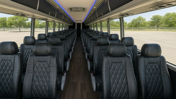 Interior of Charter Bus Company Madison's 45 Passenger Charter Bus in Madison