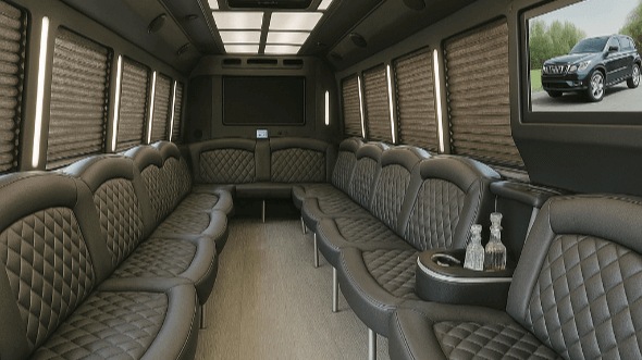 Interior of Charter Bus Company Racine's 50 Passenger Party Bus in Racine
