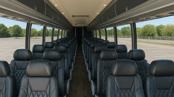 Interior of Charter Bus Company Madison's 55 Passenger Charter Bus in Madison